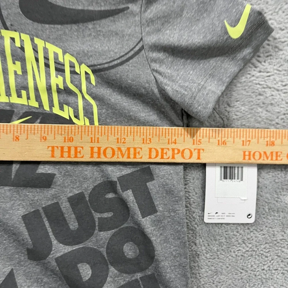 Nike Dri-FIT T-Shirt Boys 7 Dark Gray Heather Awesomeness AOP Graphic Summer Tee